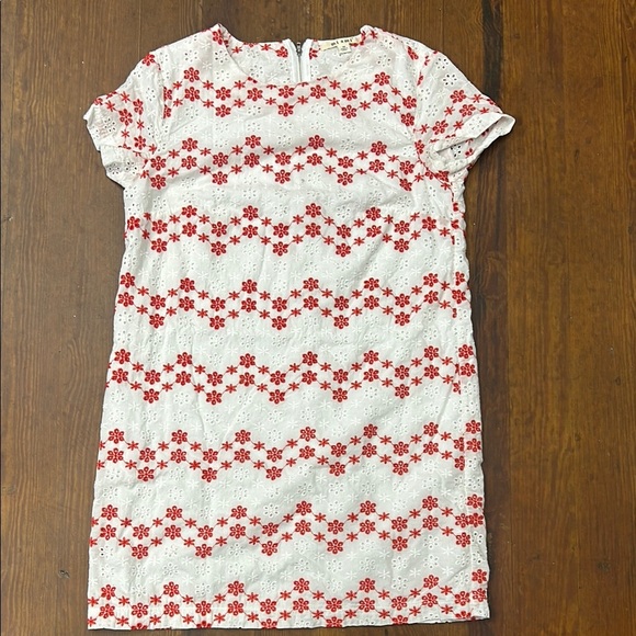 Floral Eyelet Dress - Red and White - Picture 1 of 6